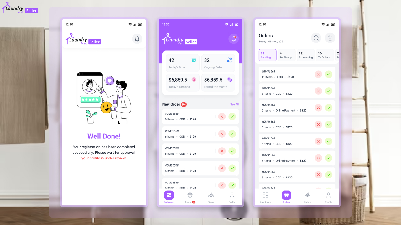 LaundryMart Laundry Provider Mobile App Addon by razinsoft CodeCanyon